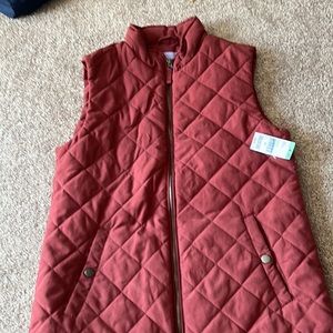 Orange puffer vest